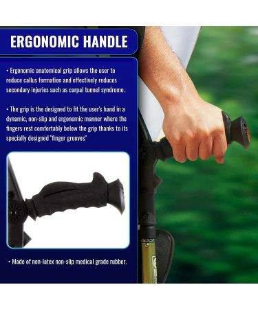 New Generation Ergobaum Ergonomic Crutch/Cane - Extra Balance and Strong Performance (Single Unit) - Buy Online on GoSupps.com