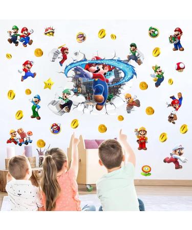 3D Mario Cartoon Wallpaper Wall Decals for Kids Bedroom - Nursery Decor Sticker - Buy Online on GoSupps.com