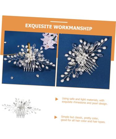Didiseaon Bridal Pearl Comb Rhinestone Hair Comb Rhinestone Hair Clip Hair Accessories for Bride Bridal Hair Clip Bridal Headpiece Barrettes for Girls Women's Manual Abs Hair up - Buy Online on GoSupps.com