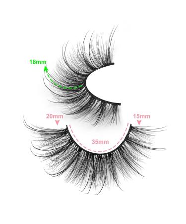 Angel Fox Eye Lashes Extensions - Fluffy 18MM Faux Mink Strip Lashes | Natural & Wispy Volume - Buy Online on GoSupps.com