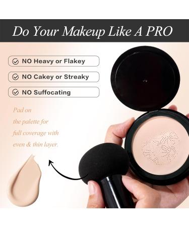 Mushroom Head Air Cushion CC Cream BB Cream Foundation Moisturizing Concealer Concealer Lasting Nude Makeup Moisturizing Brightening Pigment Liquid Foundation Cushion Foundation(Natural) (Type3) - Buy Online on GoSupps.com