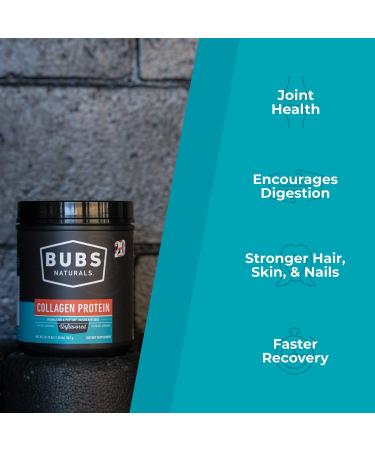 BUBS Naturals Collagen Peptides Powder - Pasture Raised Grass Fed - Paleo & Keto Friendly | Non-GMO, Dairy & Gluten Free - 20oz Unflavored | Joint and Skin Support - 28 Servings - Buy Online on GoSupps.com
