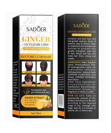 SADOER Ginger Hair Growth Serum & Anti-Hair Loss Treatment | Plant Extract Oil for Men & Women - 2 oz | Fast International Shipping - Buy Online on GoSupps.com