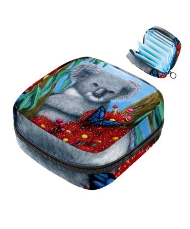Women's napkin storage bag cute koala in the tree menstrual cup portable women's bandages storage bags female menstruation first period bag