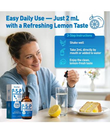 duwhot P5P Vitamin B6 25mg Pyridoxal-5-Phosphate Activated B6 Liquid Drops for Women & Men Energy Support Balance Nervous System Health 2 Fl Oz - Buy Online on GoSupps.com