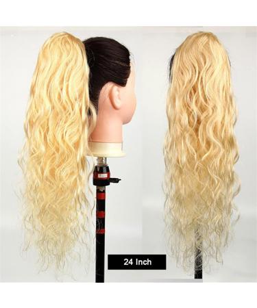 Hair Chignon 10-24 Inches Long Curly Wavy Ponytail Hair Extensions with Drawstring Hair Slices Ponytail Women Blonde Wig Hair Bun Messy Bun Hair Piece (Color : DrawString Size : 16inch(40cm)) - Buy Online on GoSupps.com