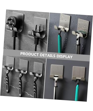 Buy Homsfou 40 PTH Strong Sticky Hooks | Stainless Steel & Aluminum Alloy Wall Rack for Razors & Clothes | Durable No Track Design - Buy Online on GoSupps.com