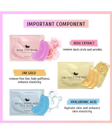 Natural Plant Extracts Under Eye Patches - 24pcs Hydrating Hyaluronic Acid Gel for Puffiness & Dark Circles - Anti-Aging Facial Treatment - Buy Online on GoSupps.com