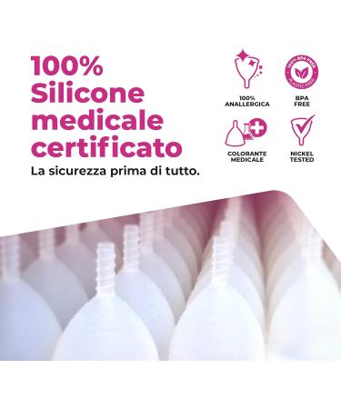 Lybera Menstrual Cup Set - 2 Soft Safe Eco-Friendly Cups in Size 1 & Size 2 | Made in Italy - Buy Online on GoSupps.com