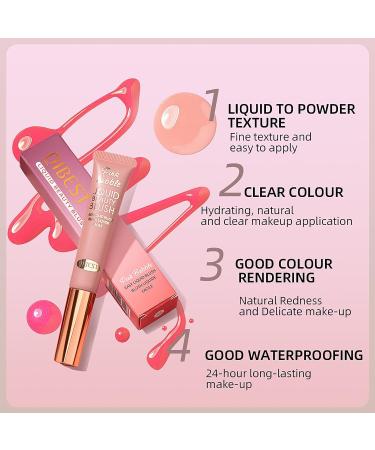Matte Finish Liquid Blush Stick | Blush Beauty Wand for Natural Cheeks Tint | Waterproof & Long Lasting | Lightweight Formula | 2Pcs Makeup Sponge Puff Included | 0.5 fl oz (02) - Buy Online on GoSupps.com