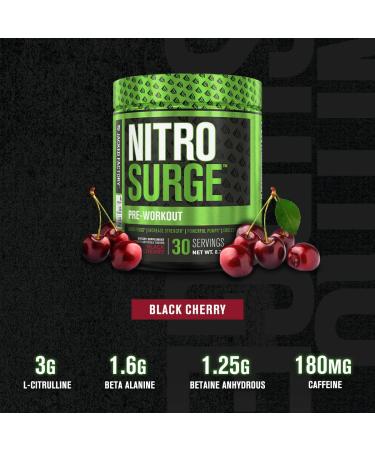 NITROSURGE Pre Workout Supplement - Endless Energy, Strength Gains, Focus, Pumps - 30 Servings, Cherry Limeade - Buy Online on GoSupps.com