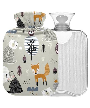 NAANLE CARTOON BAR hot water bottle with cover Transparent bag hot water bottle 1l heat bottle for bed handfoot heat pain relief heat and cold therapy
