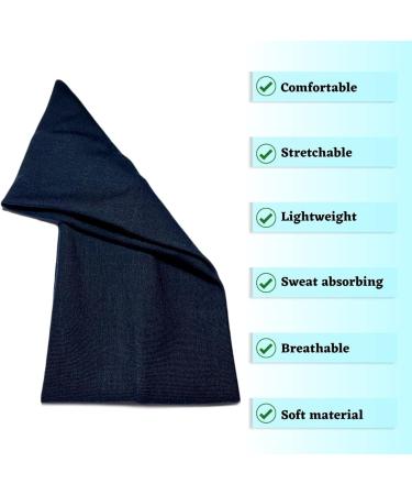 Westend Choice 11cm Plain Stretchy Headband for Women & Men - Navy Blue - Buy Online on GoSupps.com