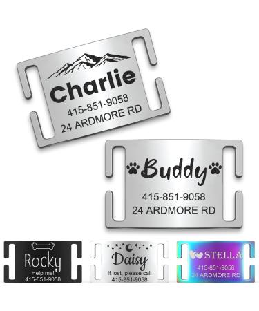 Gisurey dog brand with engraving - durable clear readability noiseless design & simple fastening dog brand personalized - address supporter dog for your four -legged friend symbol design silver silver symbol