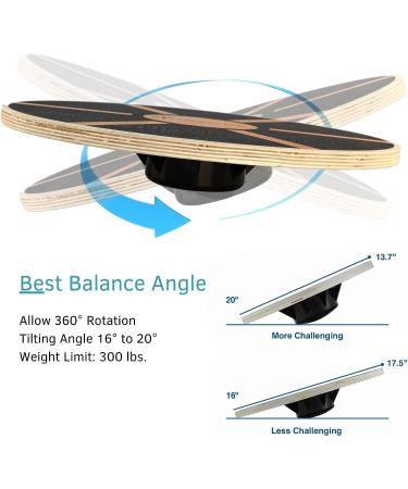 StrongTek Oval Wood Balance Board - Core Exercise & Fitness Accessory for Stability, Yoga, and Standing Desk Use - Buy Online on GoSupps.com