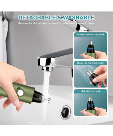 Imoebel 3-in-1 Nasal Hair Trimmer with LED Display | Double Cutting Blades for Nose Ear Eyebrow & Face Hair | Unisex Hair Cutter in Green - Buy Online on GoSupps.com