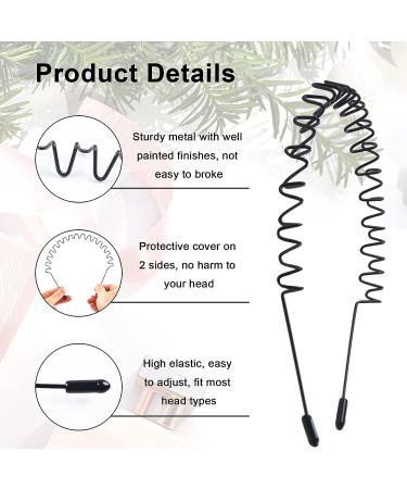 AMMON Metal Headband for Men and Women - Unisex Wavy Hair Band for Sports and Outdoor Activities - Non Slip Black - Buy Online on GoSupps.com