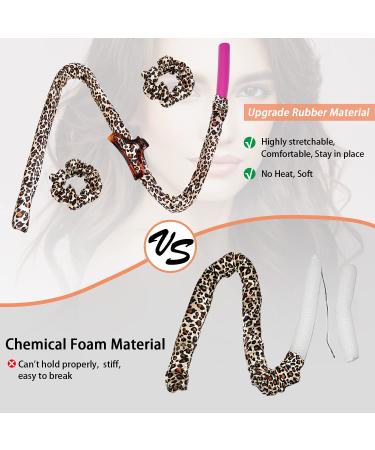Cobinaan Women Heatless Hair Curlers - Leopard Print Headband Rollers for Long & Natural Hair - Buy Online on GoSupps.com