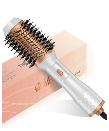 Hair Dryer Brush Hot Air Brush in One One-Step Hair Dryer and Volumizer Blow Dryer Brush 4 in 1 Negative Ion Hot Air Styler for Drying Straightening Volumizing Lightweight Hairdryer Brush White