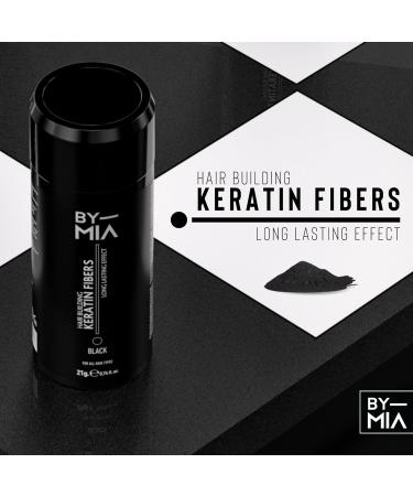 BY MIA Hair Building Keratin Fibres Black 21g | Hair Fibres for Thinning Hair | Hair Thickener Powder Fiber | Hair loss Concealer for Women & Men - Buy Online on GoSupps.com