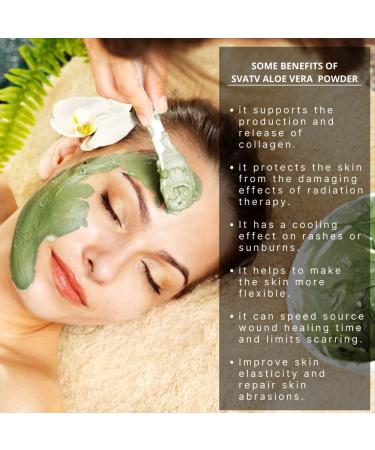 SVATV Natural Aloe Vera Powder for Face Pack and Mask - Soothes, Cools Skin, Improves Elasticity - 227g - Buy Online on GoSupps.com