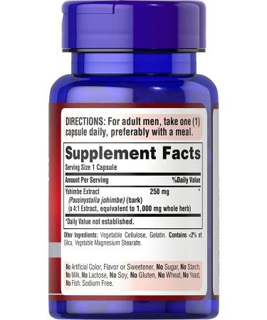 Puritan's Pride Yohimbe 1000mg Ã¢â¬â 50 Count | Boost Energy & Support Wellness - Buy Online on GoSupps.com