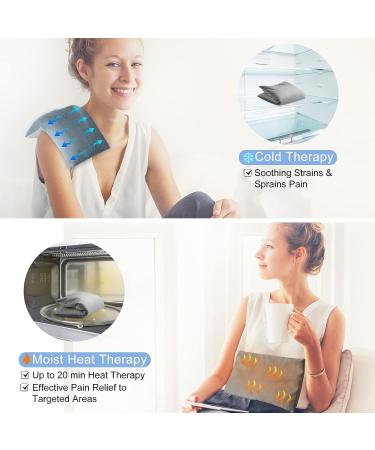 SuzziPad Microwavable Heating Pad 7x12 - Washable Cover - Pain Relief for Shoulder, Belly, Elbow, Knee - Moist Heat Pack for Cramps, Arthritis, Sore Muscles - Grey - Buy Online on GoSupps.com