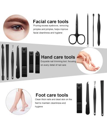 12 Pcs Stainless Steel Nail Clippers Manicure Kit - Professional Nail Care Tools with Folded Pocket Clipper Set (Blue) - Buy Online on GoSupps.com