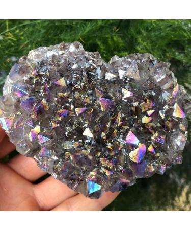 Natural Crystal Rough 1PC Lovely Rainbow Angel Aura Crazy Amethyst Clusters Natural Quartz Crystal Rough Stone for Gifts 70-100g - Buy Online on GoSupps.com