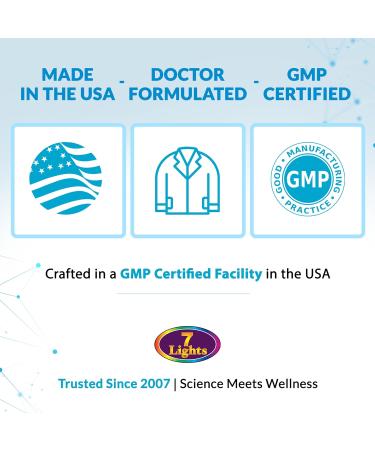 Magnesium Bisglycinate 200mg High Absorption Gentle on Stomach Chelated Magnesium Glycinate for Sleep Stress Muscle Relaxation & Heart Health Non-GMO Vegan 120 Capsules 7 Lights Nutrition - Buy Online on GoSupps.com