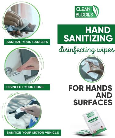 Clean Buddies Hand Sanitizing Wipes - Individually Wrapped for Advanced Defense - Travel Size Pack of 100 - Buy Online on GoSupps.com