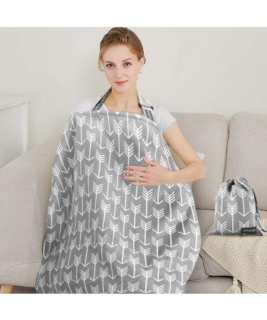 Yoofoss Silent Scarf & Cotton Shut-Up Apron - Multi-Purpose Breastfeeding Cover Privacy Screen & Nut Cover Cloth (100x65 cm Gray) - International Shipping Available - Buy Online on GoSupps.com