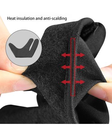wiroouia Heat Resistant Gloves for Hair Styling Hair Dye Safe Curling Wand Gloves | Professional 3 Finger Design Mittens Protection Reusable Elastic for Hair Dryers left hand - Buy Online on GoSupps.com