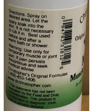 Christopher's Muscle Pain Relief 4 fl oz - Fast Acting Solution - Buy Online on GoSupps.com