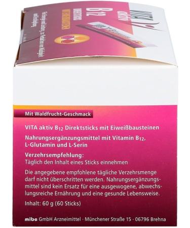 Vita Aktiv B12 Direct Sticks with Protein - 60 Pieces | Buy Internationally for Energy & Vitality - Buy Online on GoSupps.com