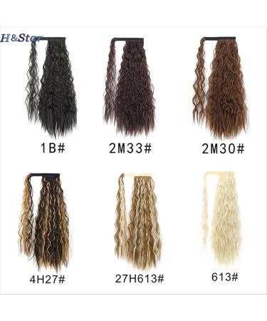 Ponytail Extension Ponytail Hairpiece Wrap on Clip 24Inch Synthetic Corn Wavy Long Hair Extensions Ombre Brown Pony Tail Blonde Fack Hair Ponytail Hair Extension(4H27) 24inches 4H27 - Buy Online on GoSupps.com