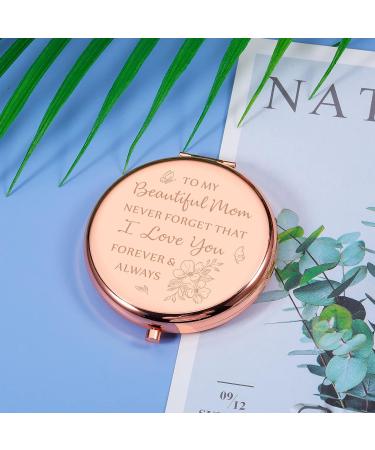 Rose Gold Engraved Compact Mirror - Perfect Mother's Day Gift for Mom - Buy Online on GoSupps.com