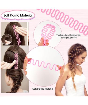 Tail Hair Tools Hair Loop Pull Through Tools Hair Braiding Tools with Hair Elastics Hair Plaiting Rat Tail Comb Bands Remover and Hairpin Hair Updo for Girls Women French Hair Styling Pink - Buy Online on GoSupps.com