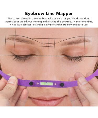 Eyebrow Marker Ruler Adjustable Clean Eyebrow Mapping Ruler Foldable Lock Design Aluminum Cotton Thread for Salon (Purple) - Buy Online on GoSupps.com