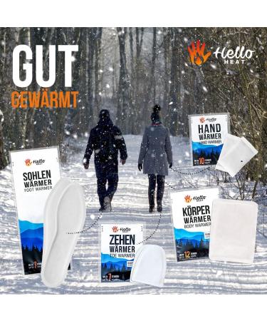 Hello Heat Warm Packs - 5 10 30 Pairs of Shoe Warmers | Instant Heating Insoles for Sizes S & L (36-40 41-45) | 7-Hour Foot Warmers for Boots & Ski Shoes - Buy Online on GoSupps.com