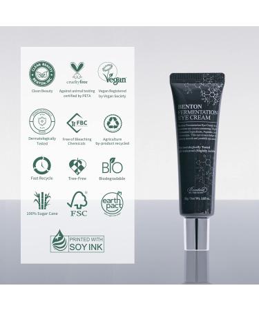 BENTON Fermentation Eye Cream - Anti-Wrinkle Treatment for Dark Circles & Puffiness (1.05 oz) - Galactomyces & Bifida Ferment - Buy Online on GoSupps.com