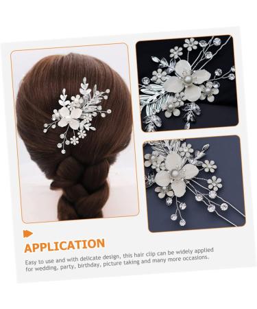 FRCOLOR Pearl Hair Pin Bridal Crystal Hair Clip Rhinestone Barrettes Headpiece for Women Bridal Hair Comb Bridal Hair Accessories Flower Girl Hair up Rhinestone Rhinestones Bride - Buy Online on GoSupps.com