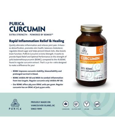 PURICA - Curcumin - Extra Strength - 30% BDMC - Vitamins for Skin Brain Health Supplements (120 Count (Pack of 1)) - Buy Online on GoSupps.com