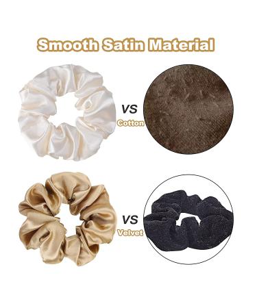 6 Pack Satin Hair Scrunchies - Soft Hair Ties for Frizz Prevention - Multicolor Hair Accessories Gift for Women and Girls - Buy Online on GoSupps.com