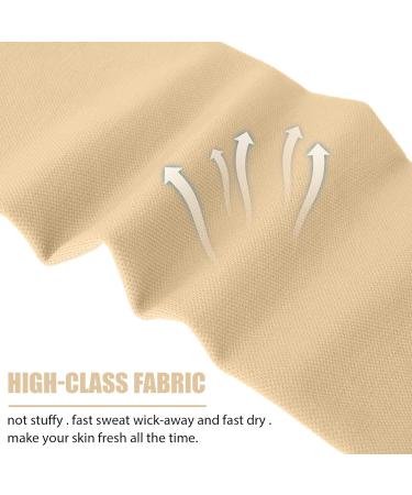 Elastic Calf Compression Sleeves - 4 Pcs, Unisex Calf Support for Varicose Veins, Running, Beige - Buy Online on GoSupps.com