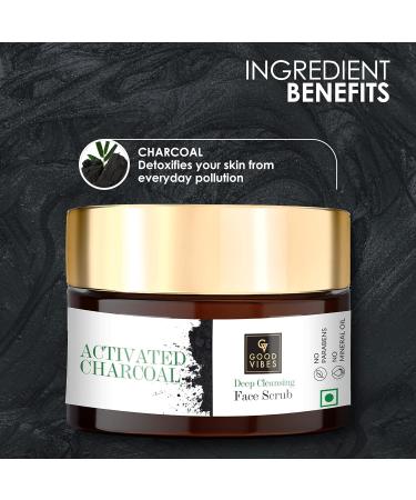 Activated Charcoal Deep Cleansing Face Scrub - 50g | Exfoliating Anti-Acne Blackhead Removal | Paraben-Free Moisturizing for All Skin Types - Buy Online on GoSupps.com