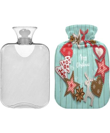 Wooden Hot Water Bottle with Soft Fleece Cover | 2 Litre Gingerbread Blue Hot Water Bag for Hot & Cold Compresses - International Shipping - Buy Online on GoSupps.com