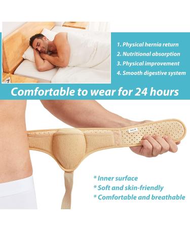 TENB Hernia Belt for Men Hernia Support Truss Inguinal or Sports Hernia Adjustable Waist Strap with Removable Compression Pads Breathable Material (Beige Medium) Medium Beige - Buy Online on GoSupps.com