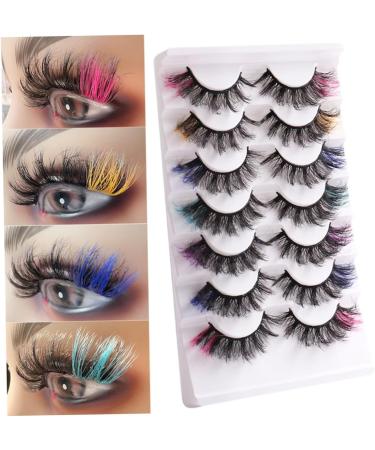 FRCOLOR 7 Pairs Fake Eyelashes False Lashes Cosmetic Lashes Women Lashes with Color Colored Lashes False Lash Extensions Individual Lashes Curl Lash Clusters Chemical Fiber Extend Cosplay - Buy Online on GoSupps.com