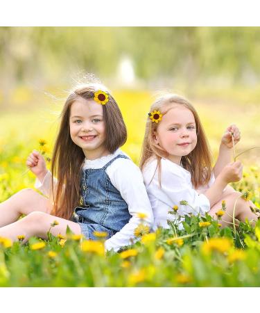 Whaline Sunflower Hair Alligator Clips - 4Pcs Yellow Flower Barrettes for Toddlers Girls - Cute Hair Accessories for Spring Summer Events - Buy Online on GoSupps.com